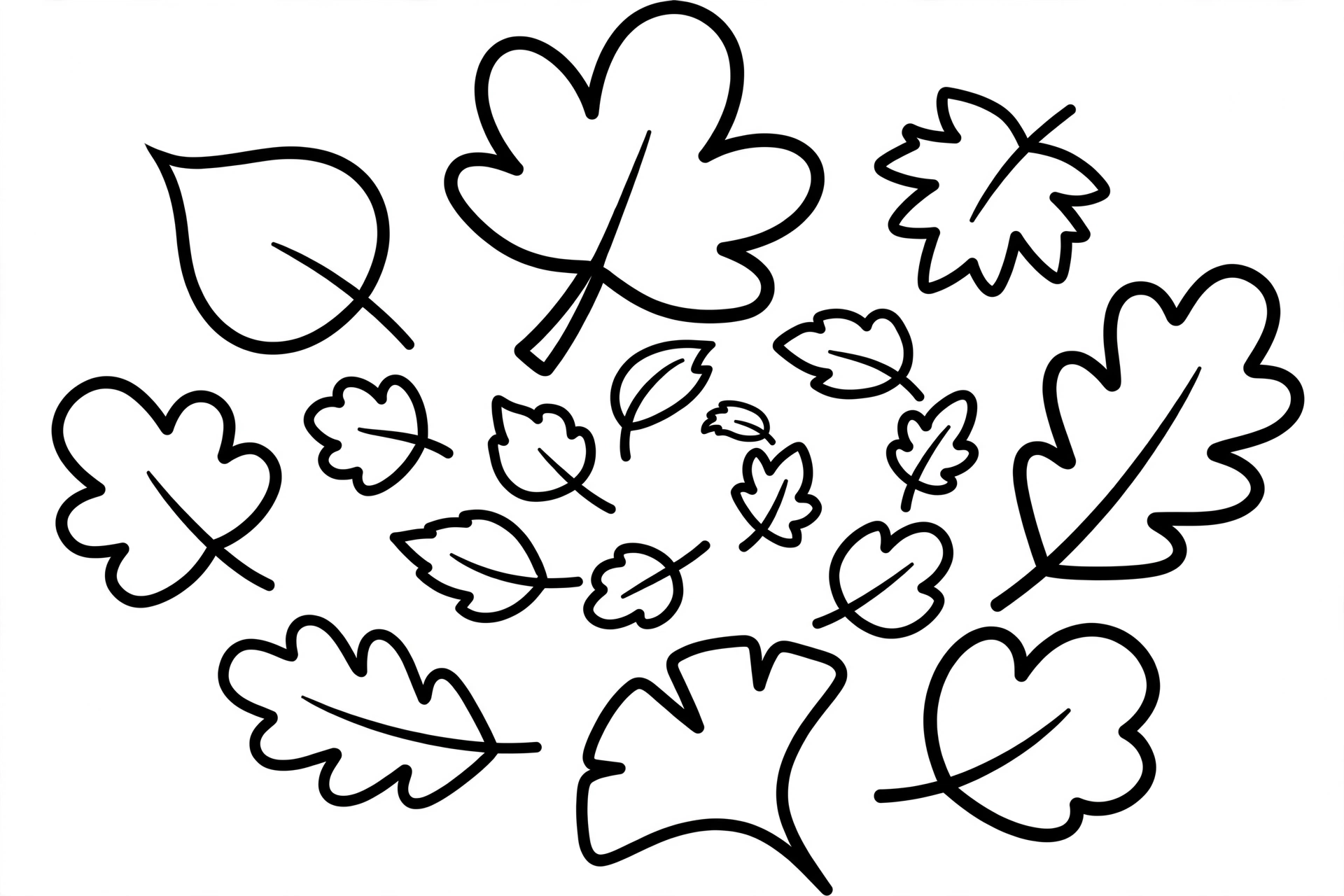 Autumn Leaves Coloring Page — free printable black and white coloring page for kids