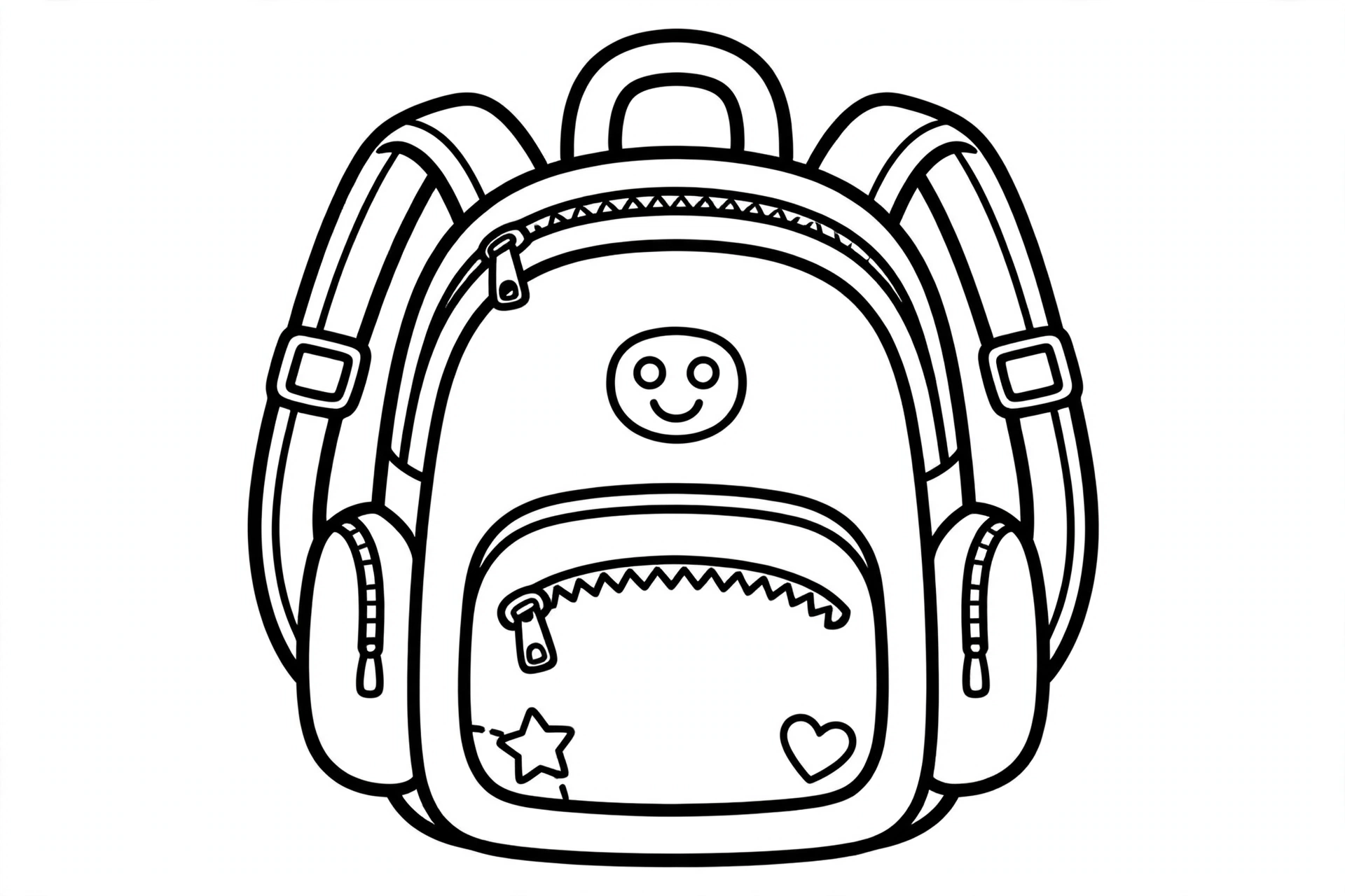 Backpack Coloring Page — free printable black and white coloring page for kids