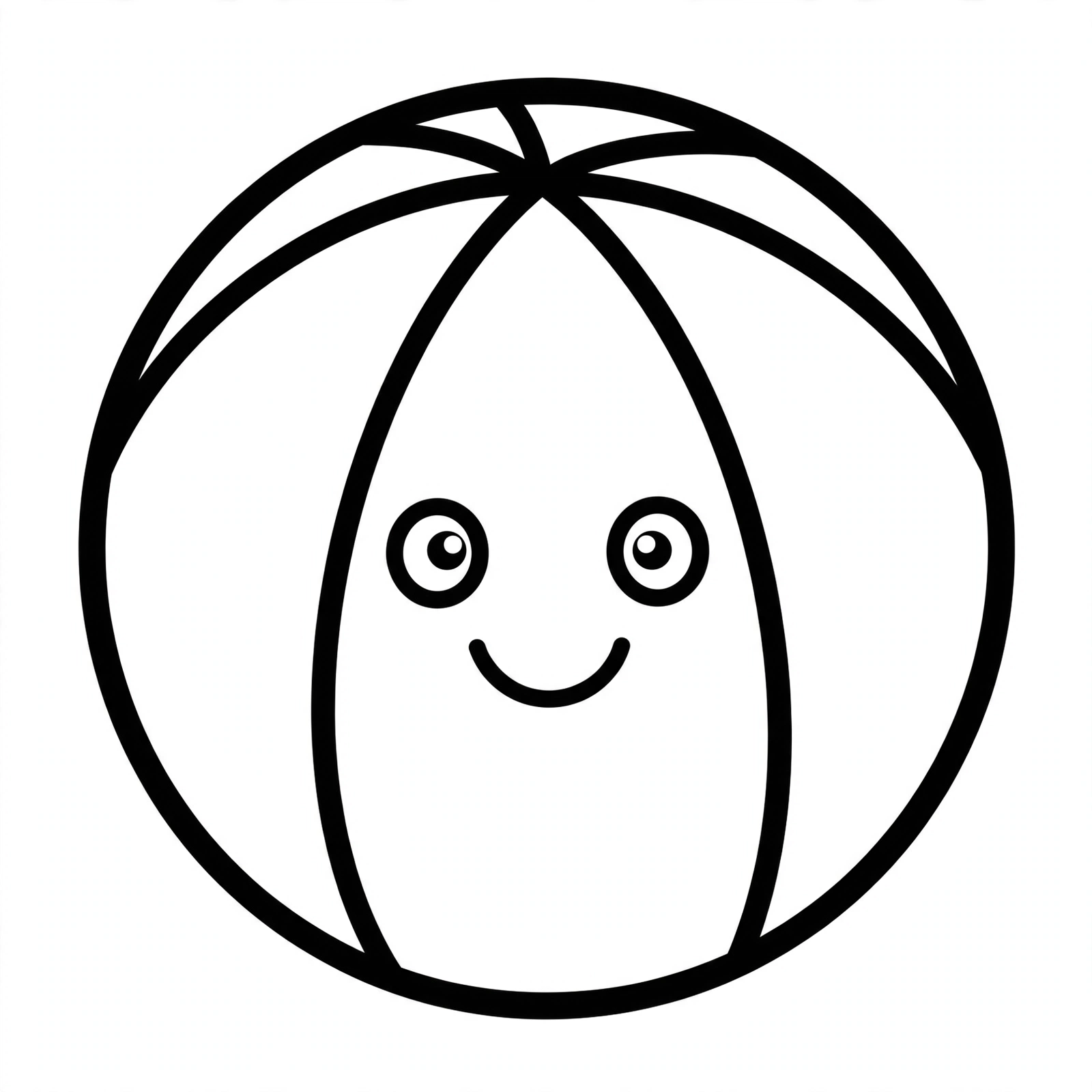 Beach Ball Coloring Page — free printable black and white coloring page for kids