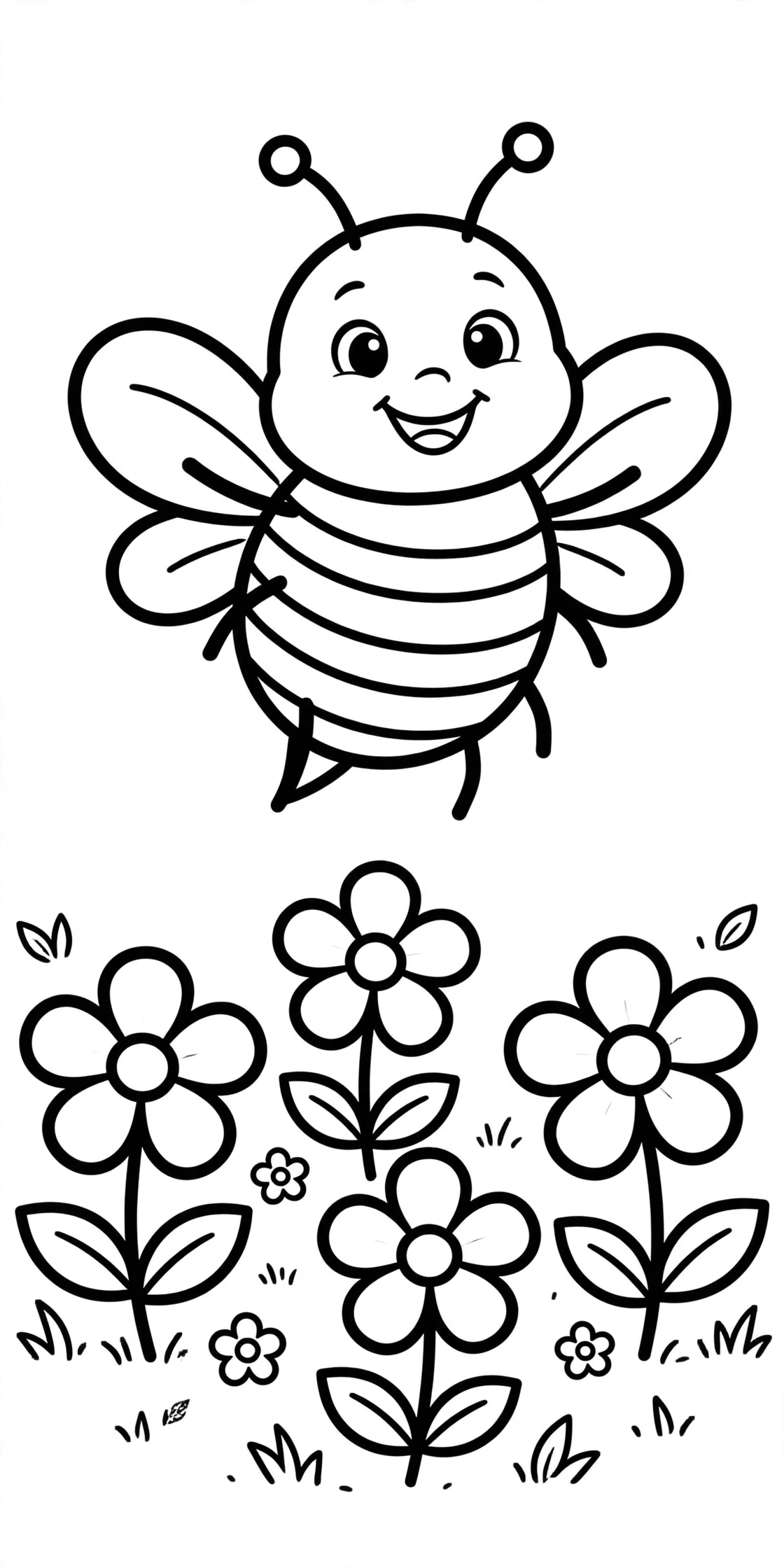 Busy Bee Coloring Page