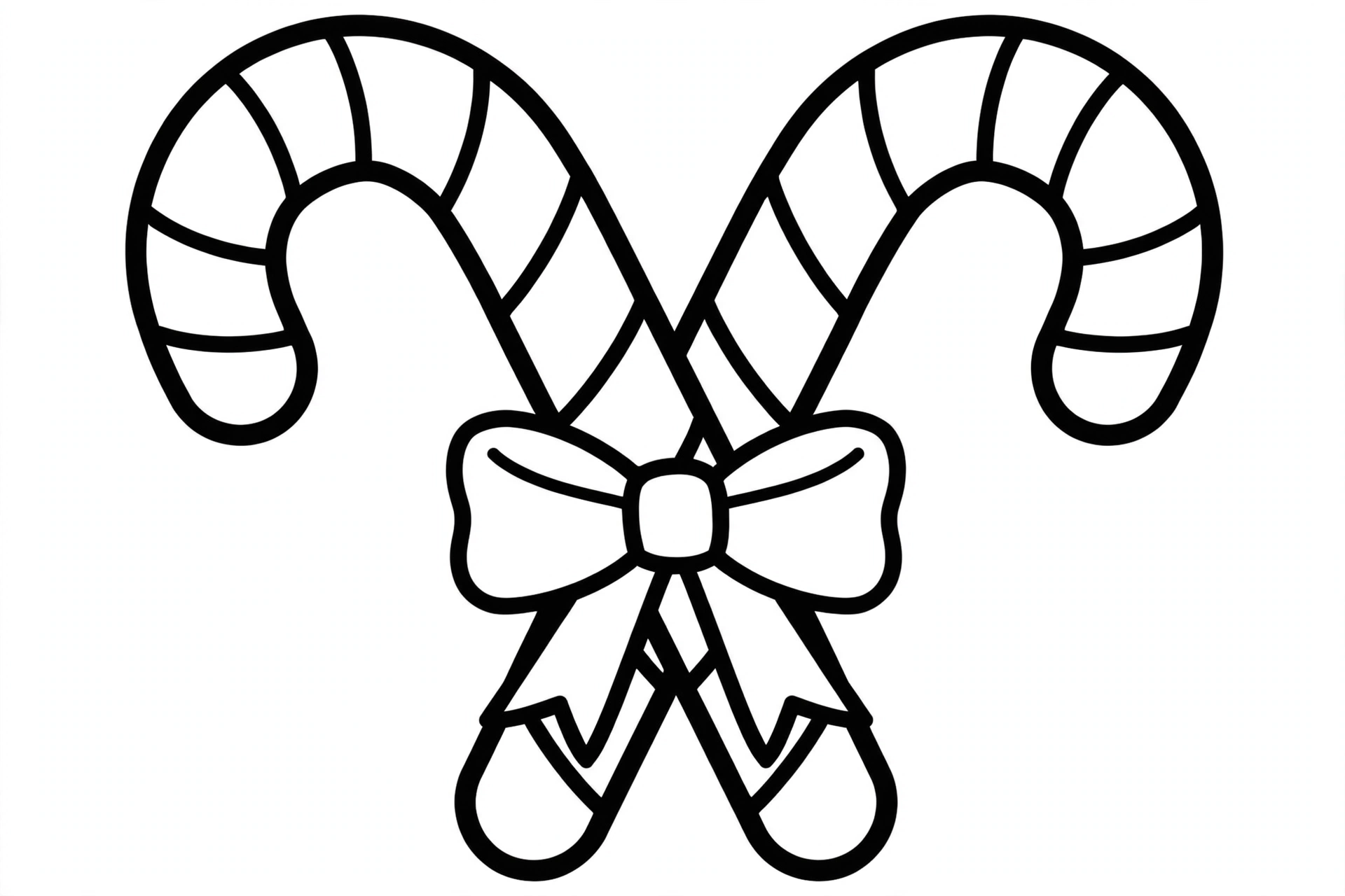 Candy Cane Coloring Page — free printable black and white coloring page for kids