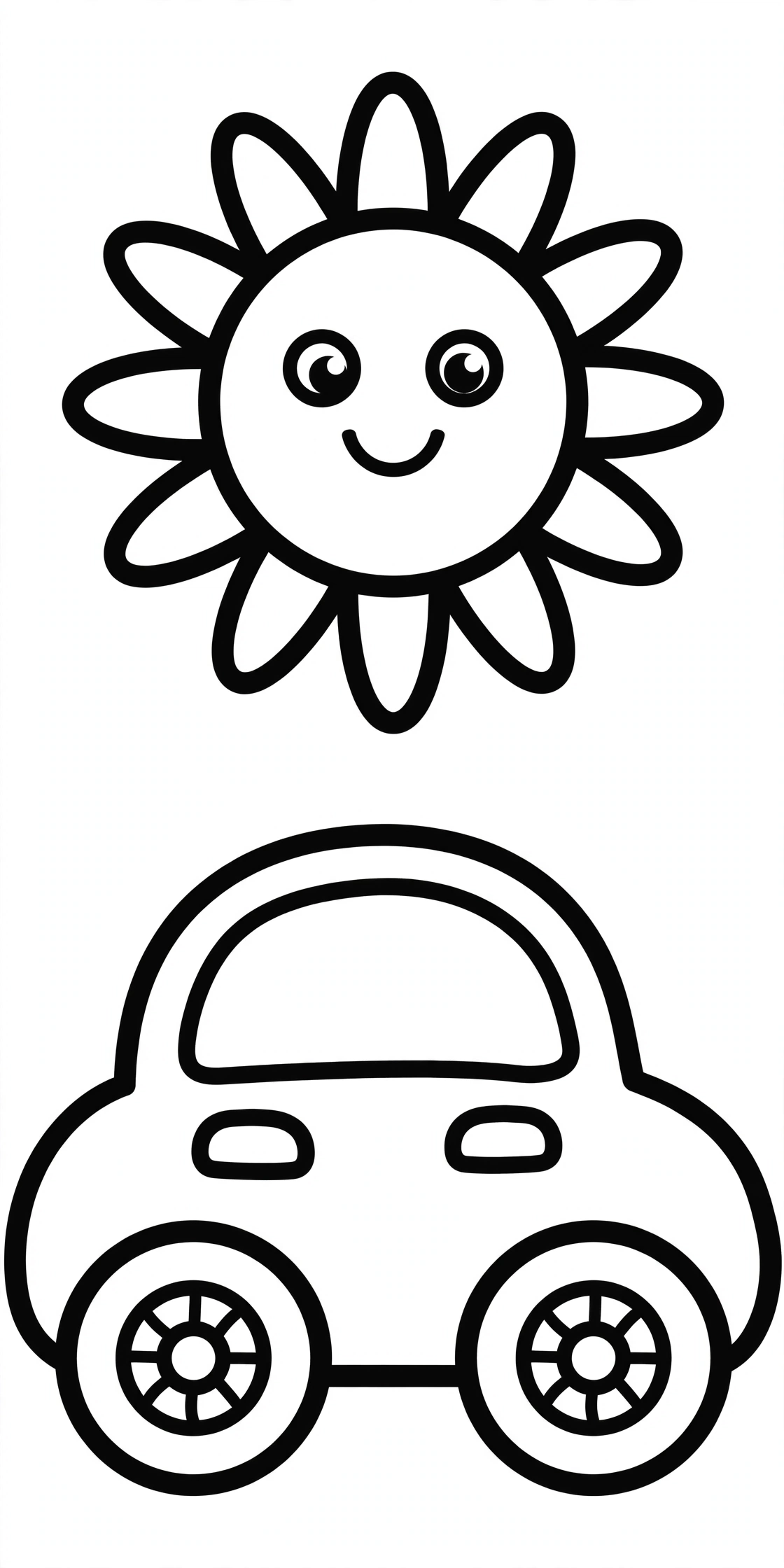 Happy Car Coloring Page