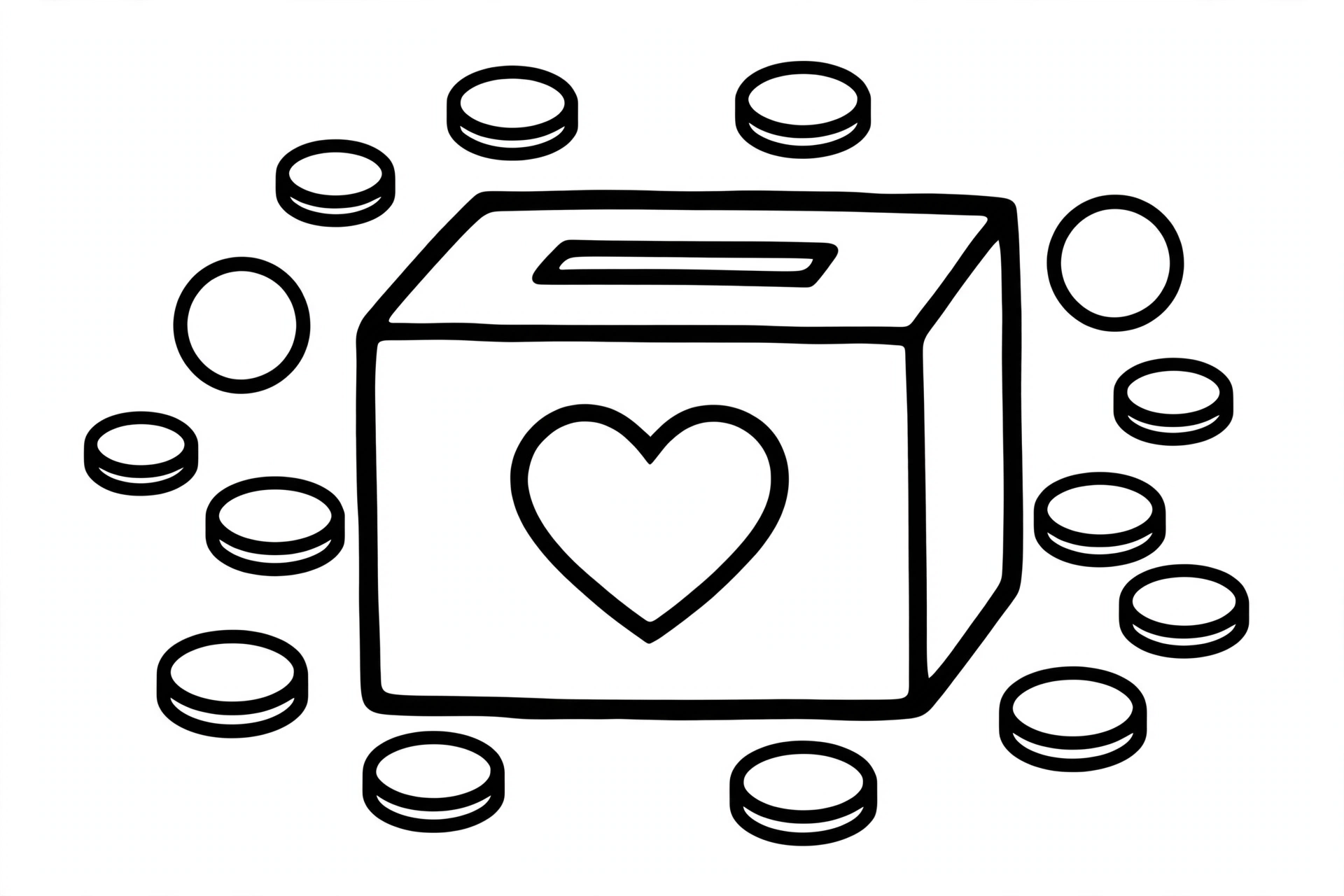 Giving Box Coloring Page — free printable black and white coloring page for kids