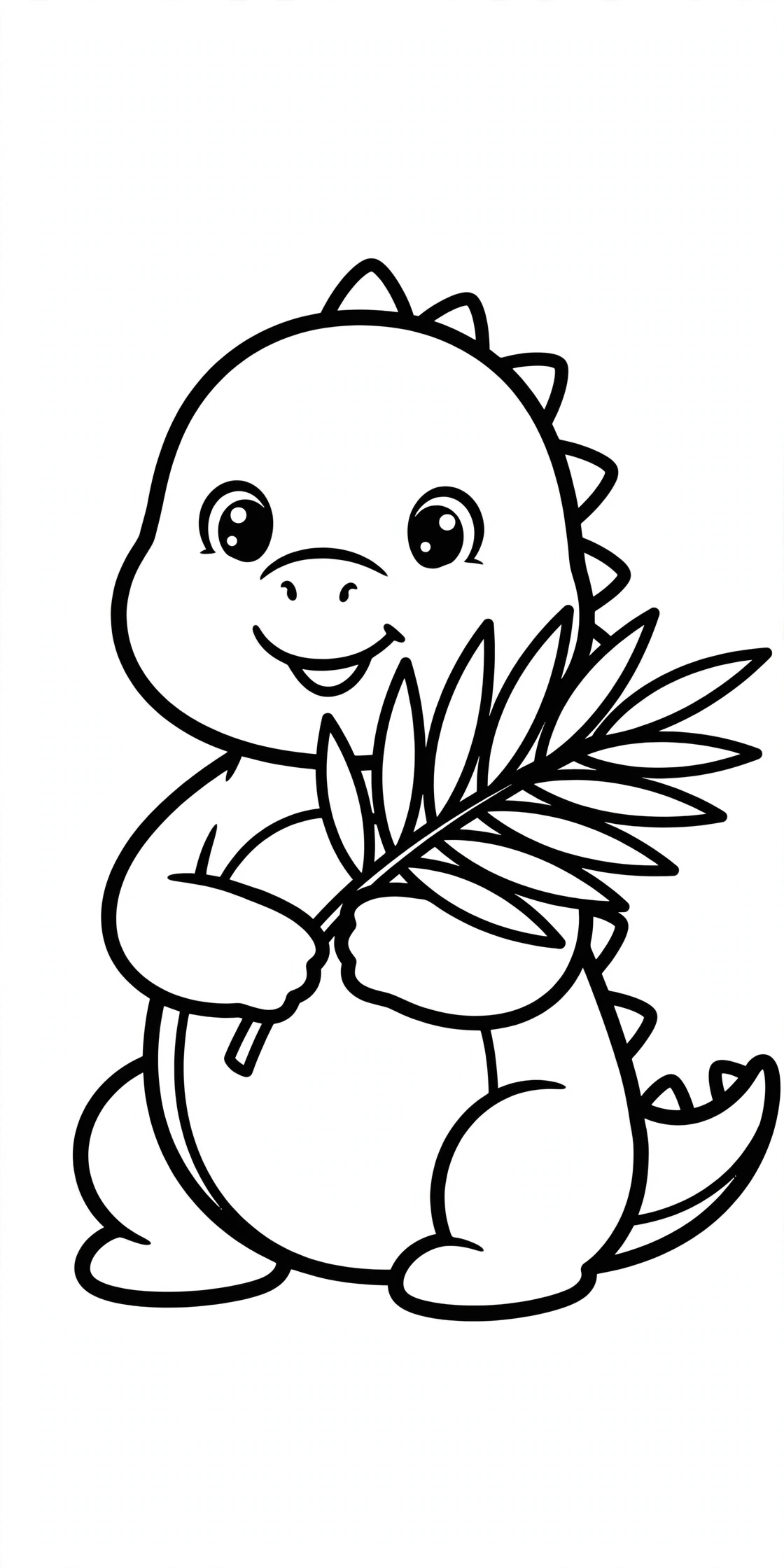 Baby Dinosaur Coloring Page — free printable black and white coloring page for kids
