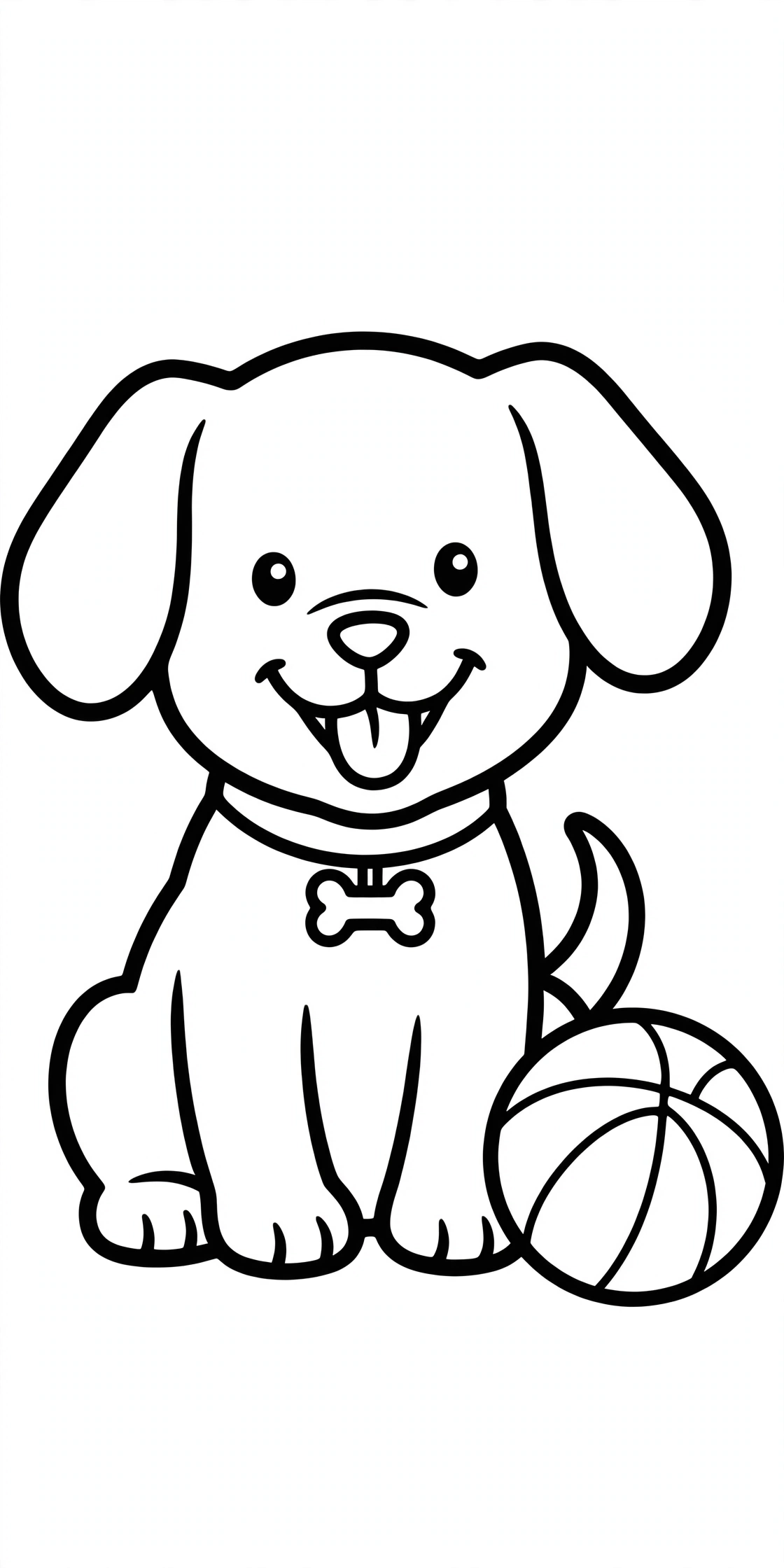 Happy Dog Coloring Page