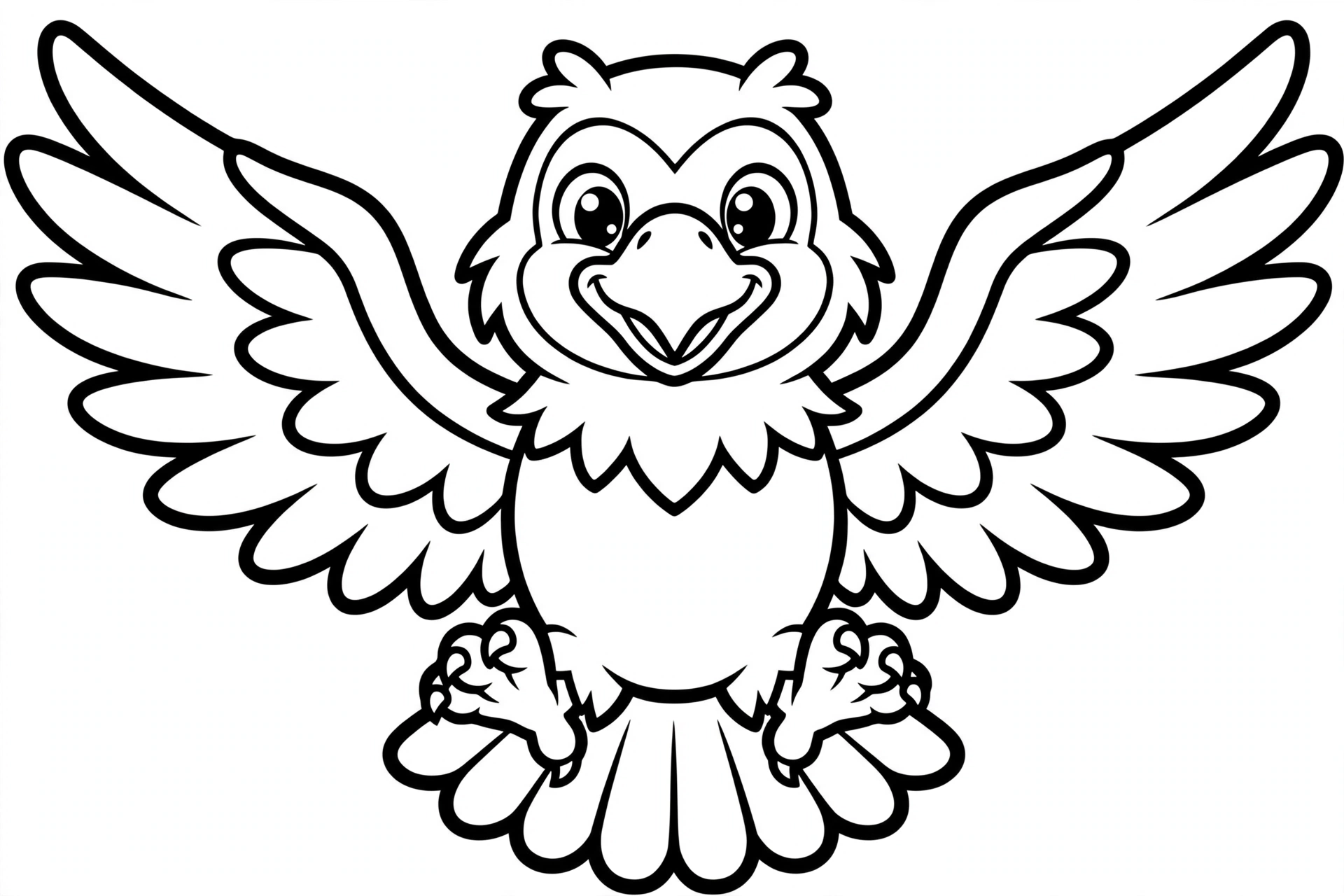 Bald Eagle Coloring Page — free printable black and white coloring page for kids