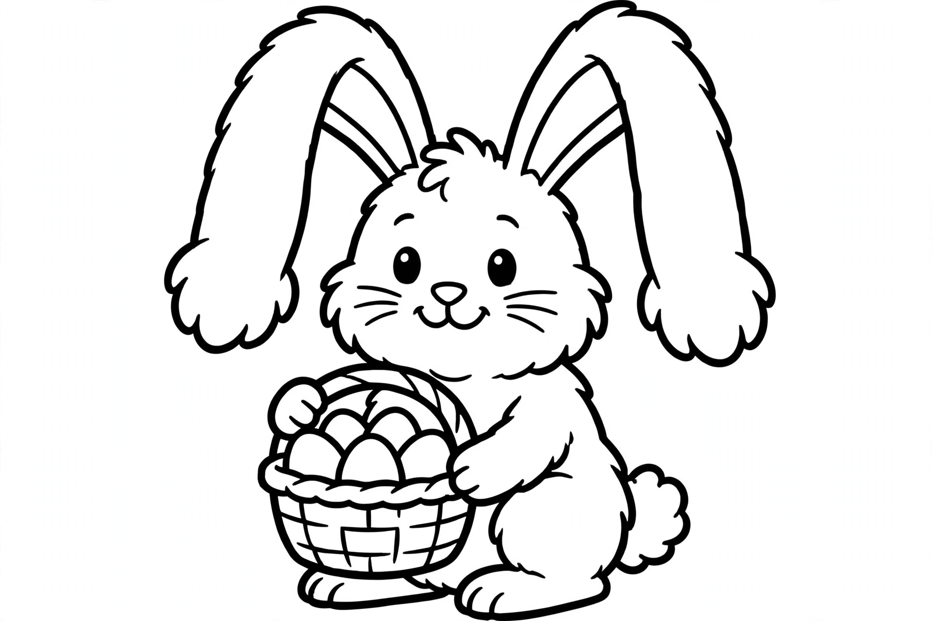 Easter Bunny Coloring Page — free printable black and white coloring page for kids
