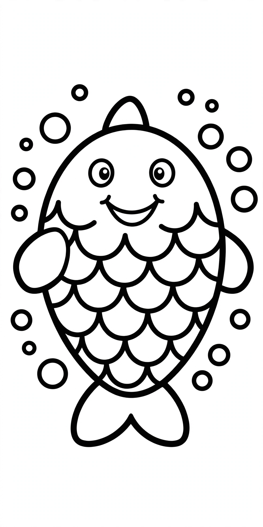 Smiling Fish Coloring Page