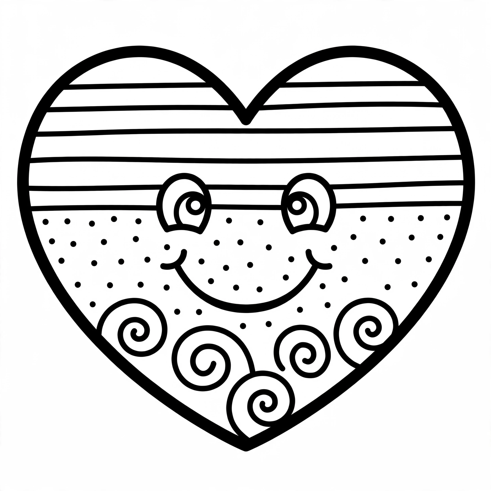 Valentine Heart Coloring Page — free printable black and white coloring page for kids