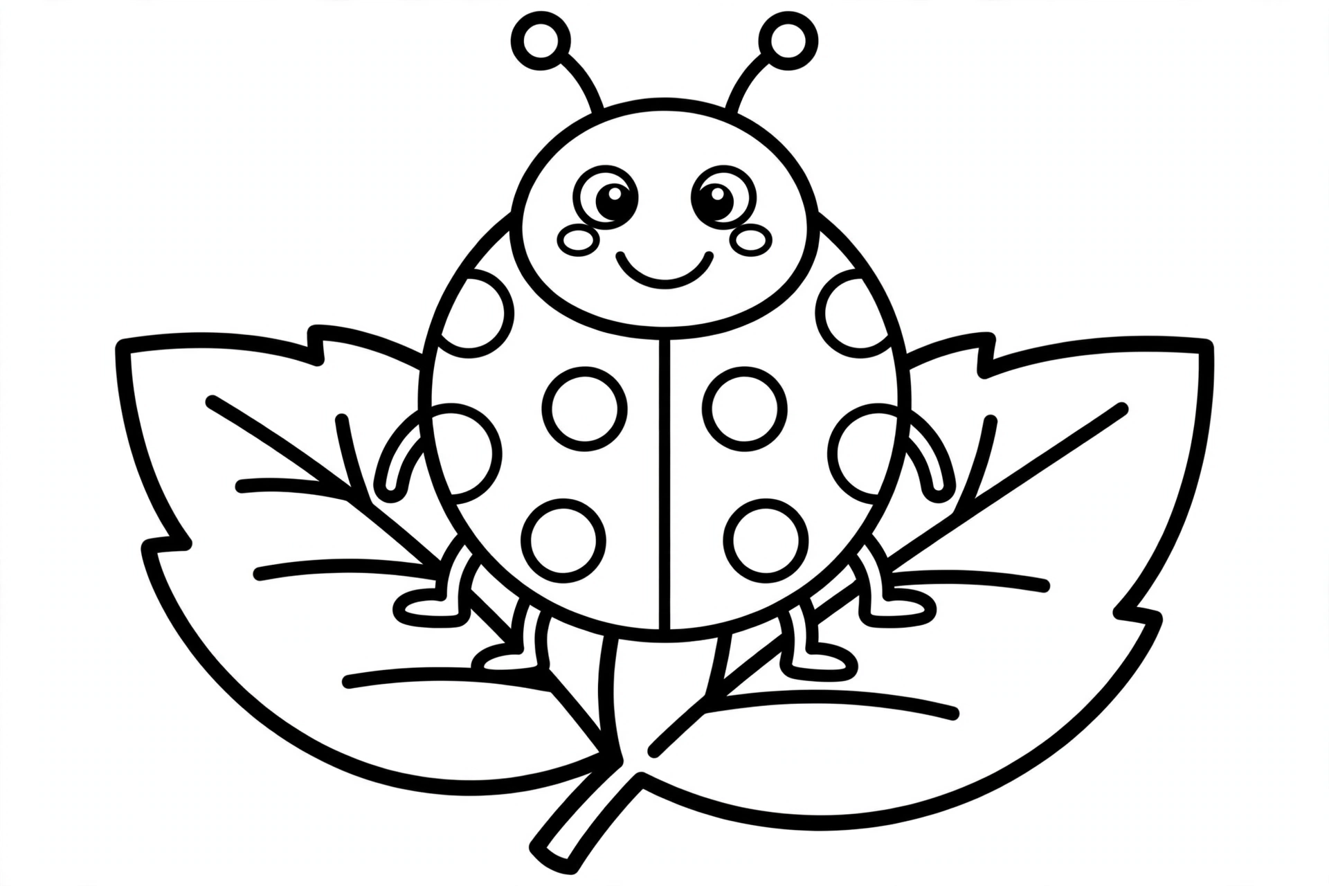 Ladybug Coloring Page — free printable black and white coloring page for kids