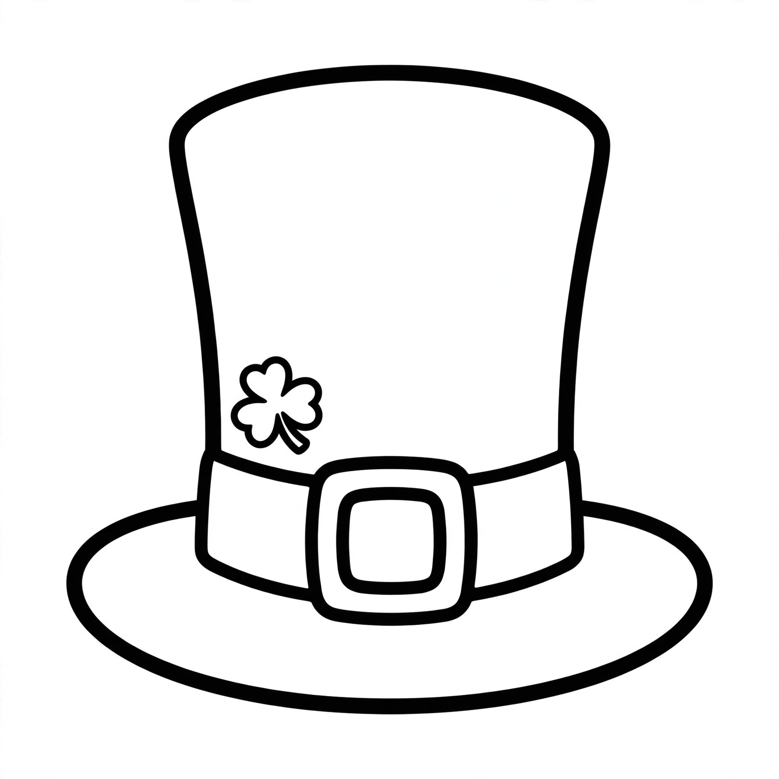 Leprechaun Hat Coloring Page — free printable black and white coloring page for kids