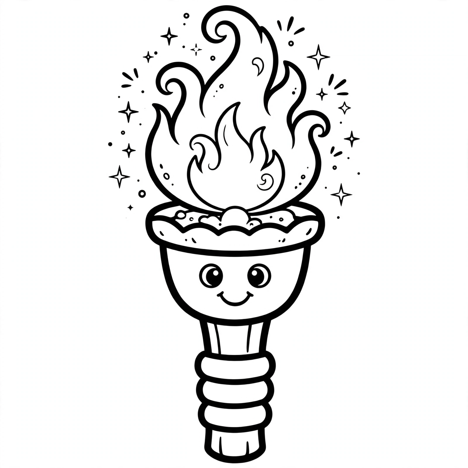 Liberty Torch Coloring Page — free printable black and white coloring page for kids