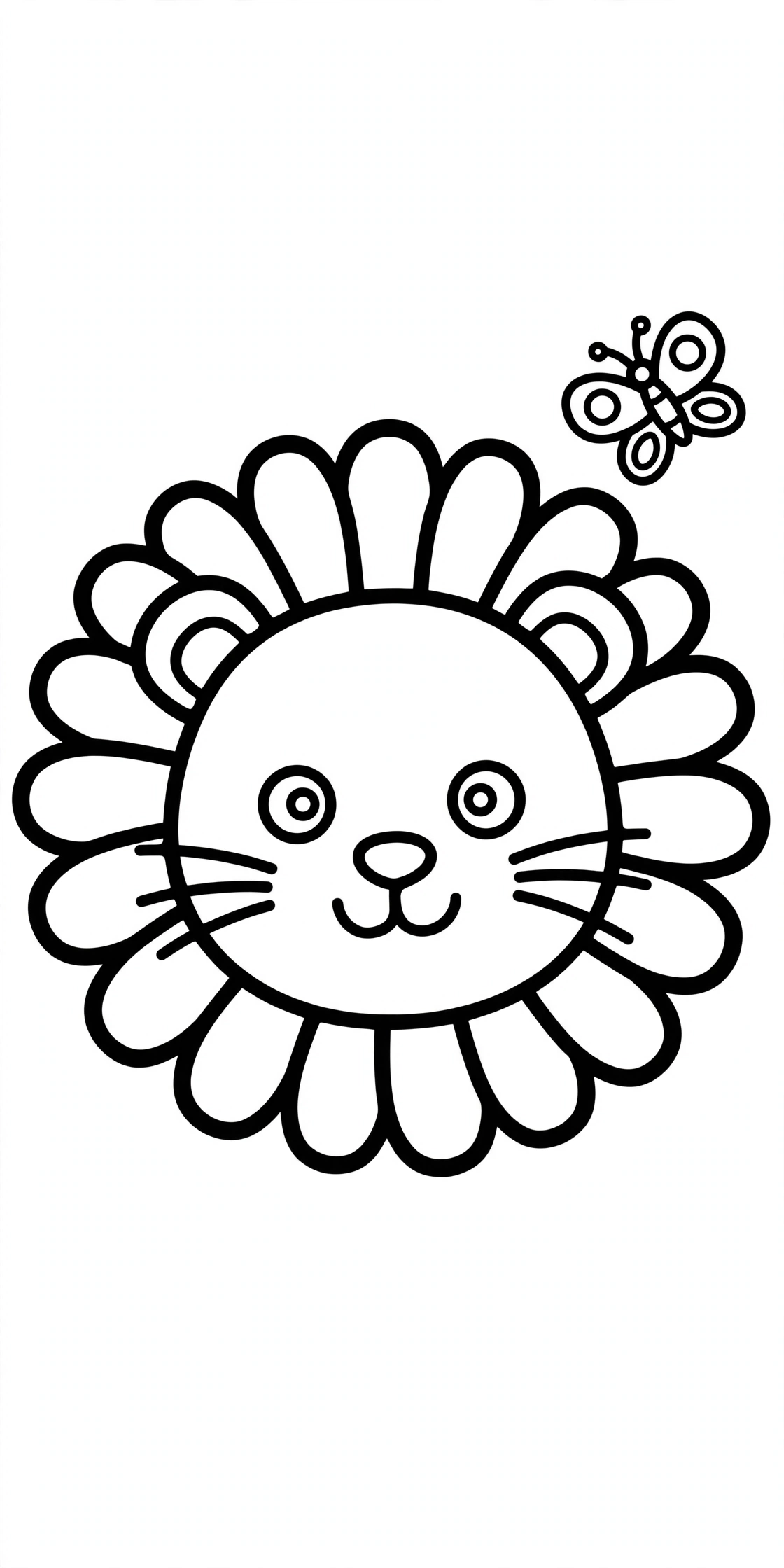 Friendly Lion Coloring Page