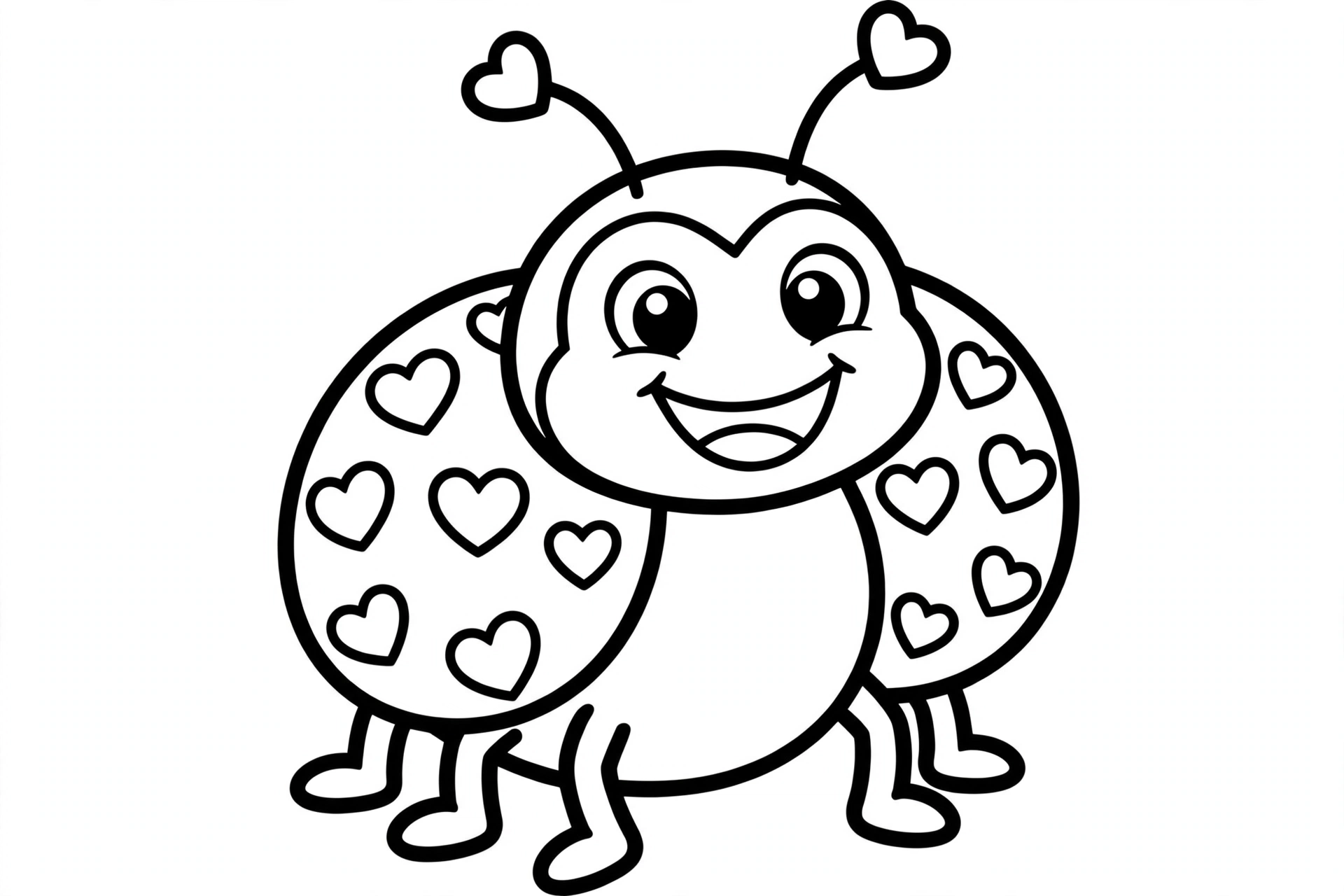 Love Bug Coloring Page — free printable black and white coloring page for kids