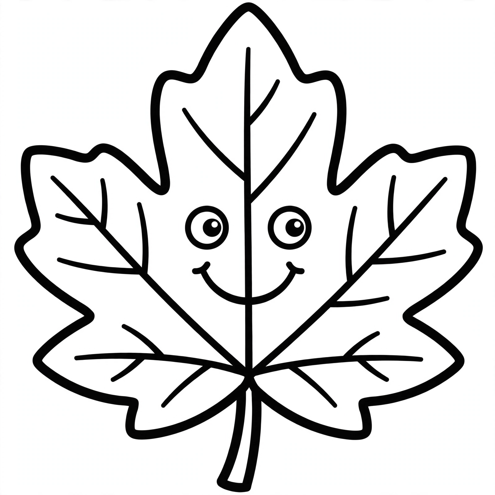 Maple Leaf Coloring Page — free printable black and white coloring page for kids