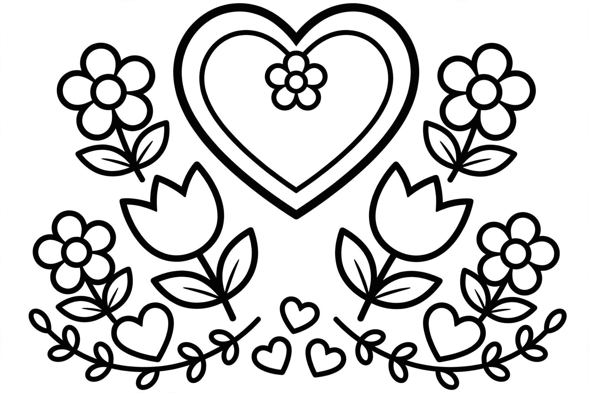 Mother's Day Card Coloring Page — free printable black and white coloring page for kids