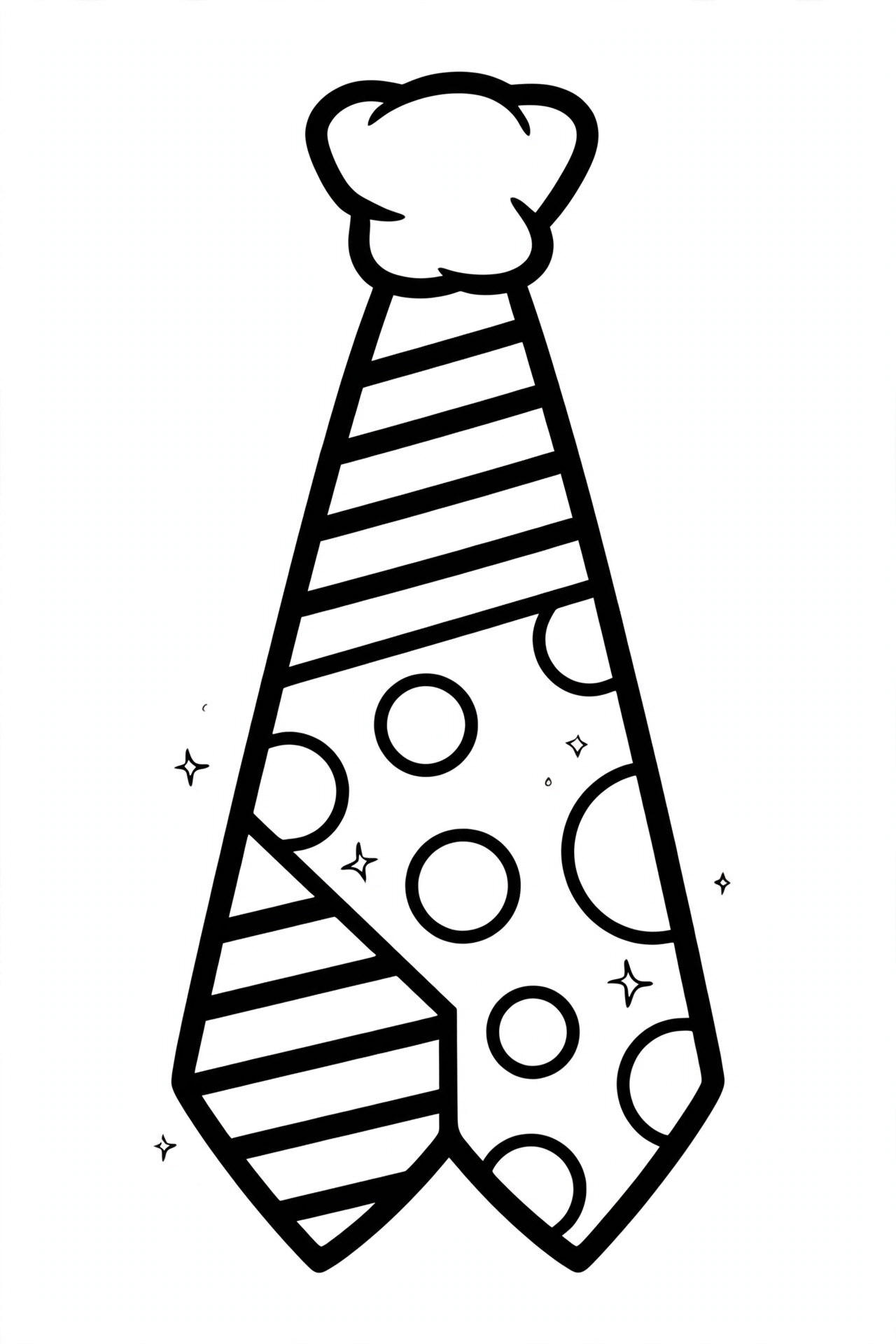 Necktie Coloring Page — free printable black and white coloring page for kids