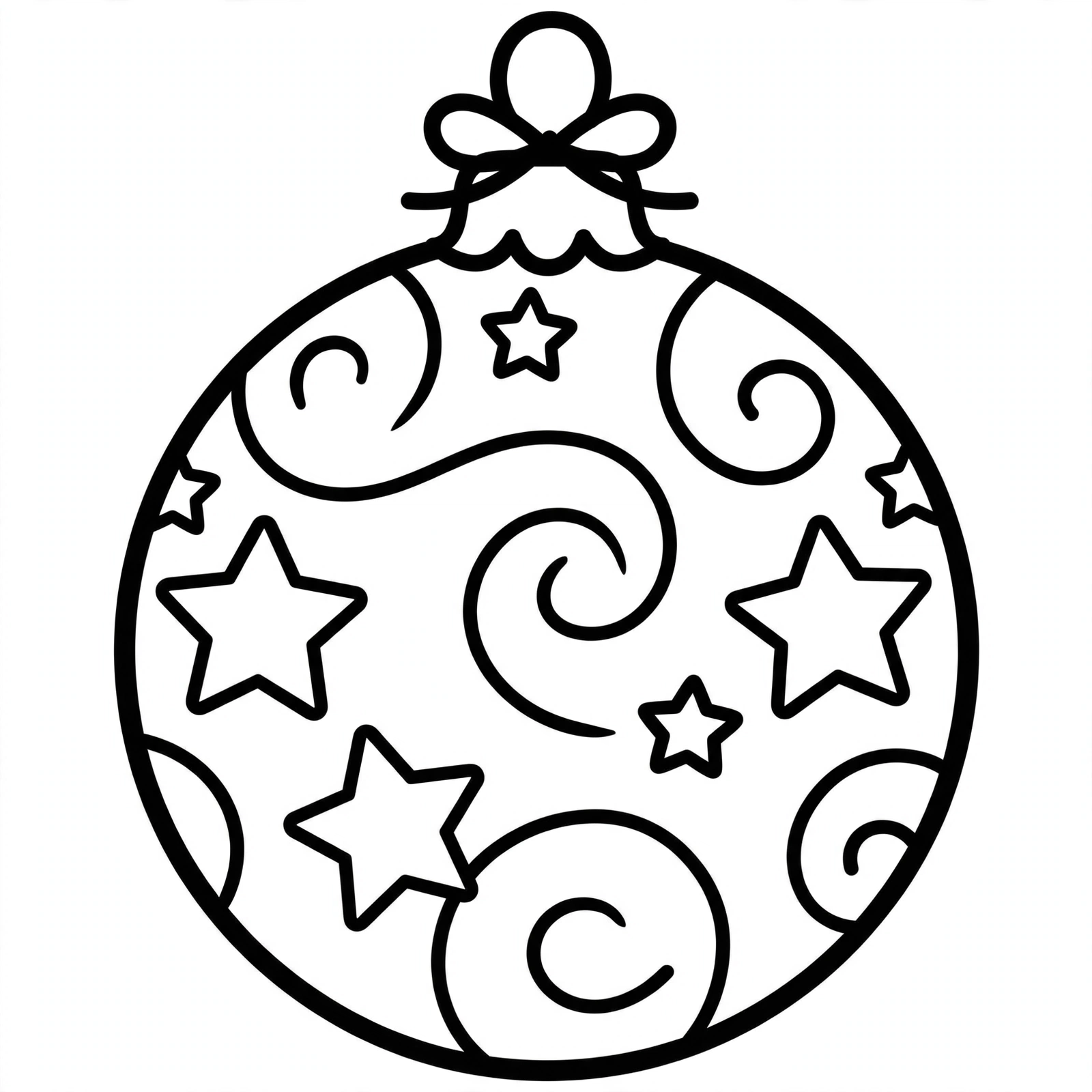 Christmas Ornament Coloring Page — free printable black and white coloring page for kids