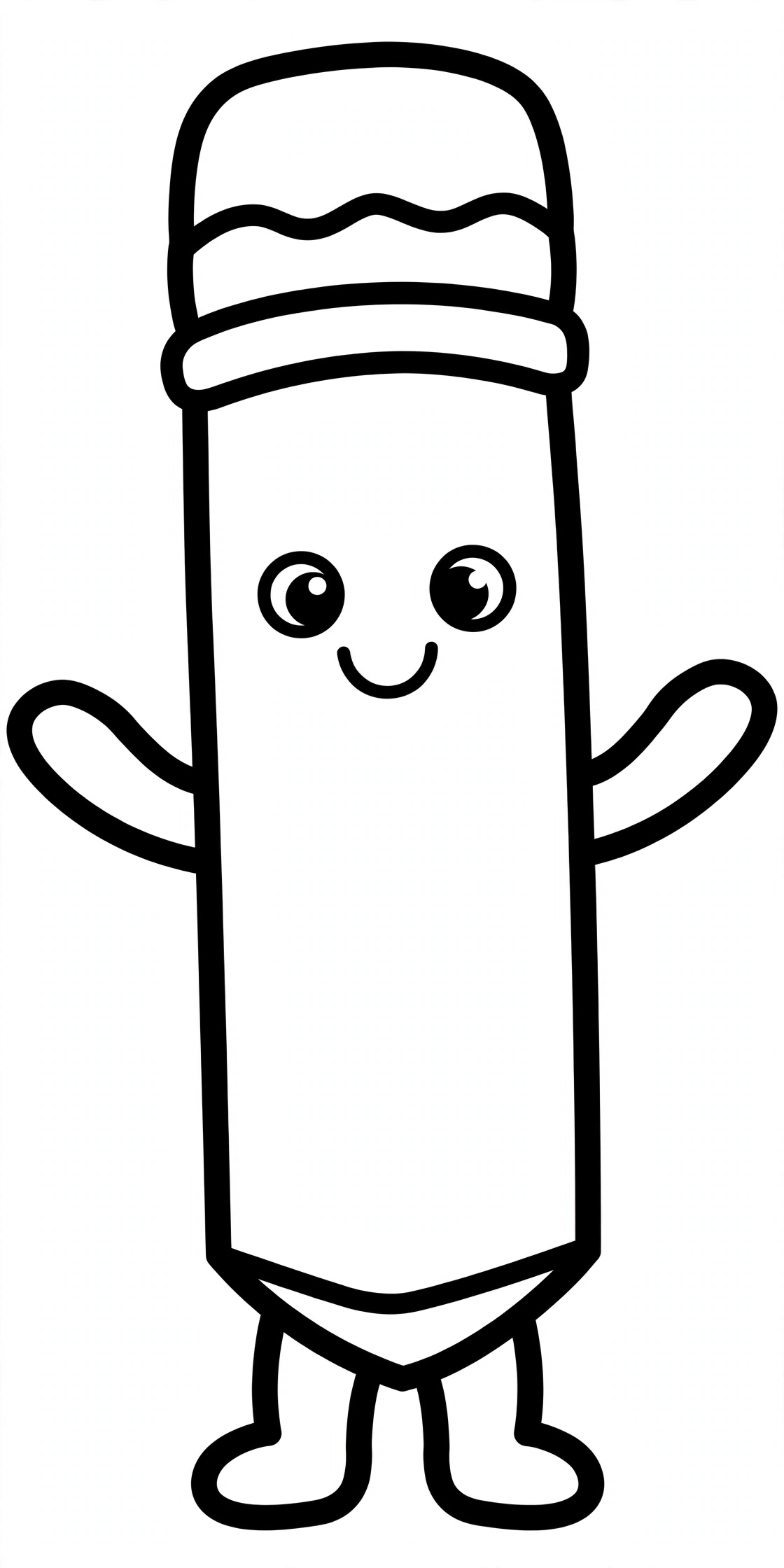 Pencil Coloring Page — free printable black and white coloring page for kids