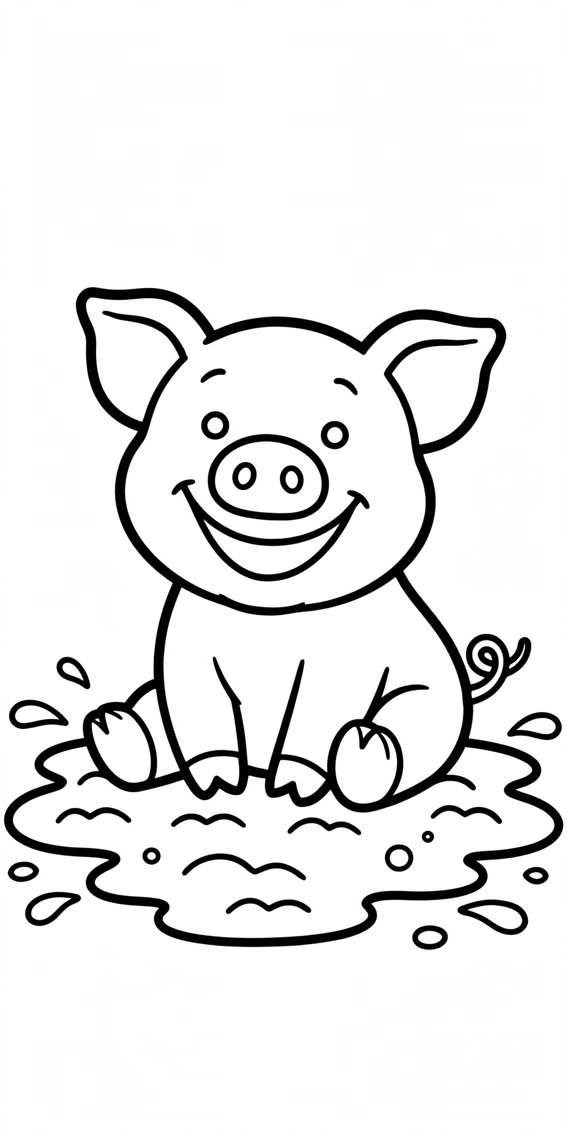 Happy Pig Coloring Page