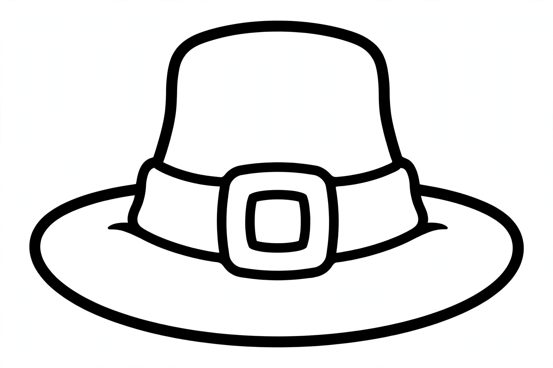 Pilgrim Hat Coloring Page — free printable black and white coloring page for kids