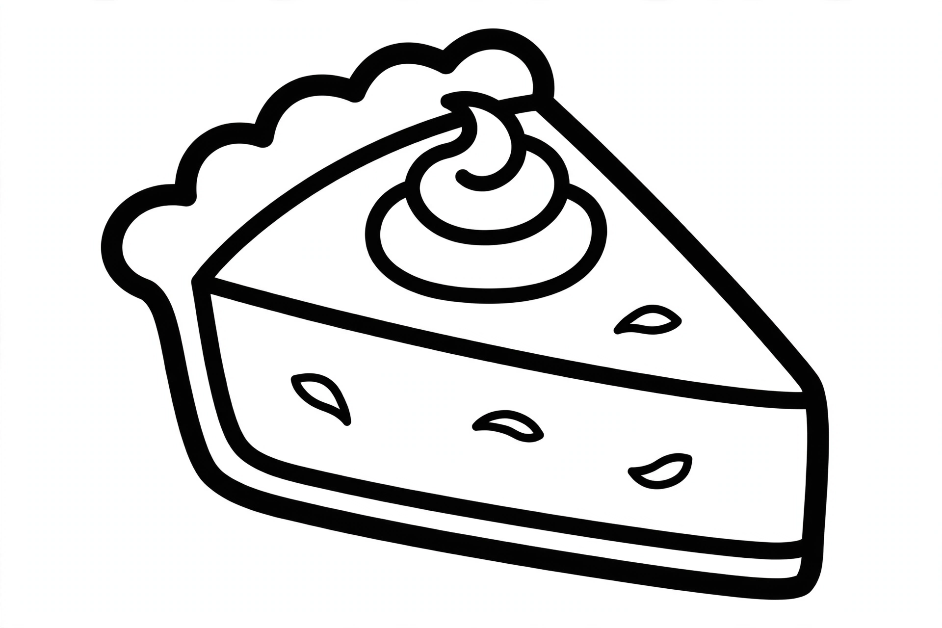 Pumpkin Pie Coloring Page — free printable black and white coloring page for kids