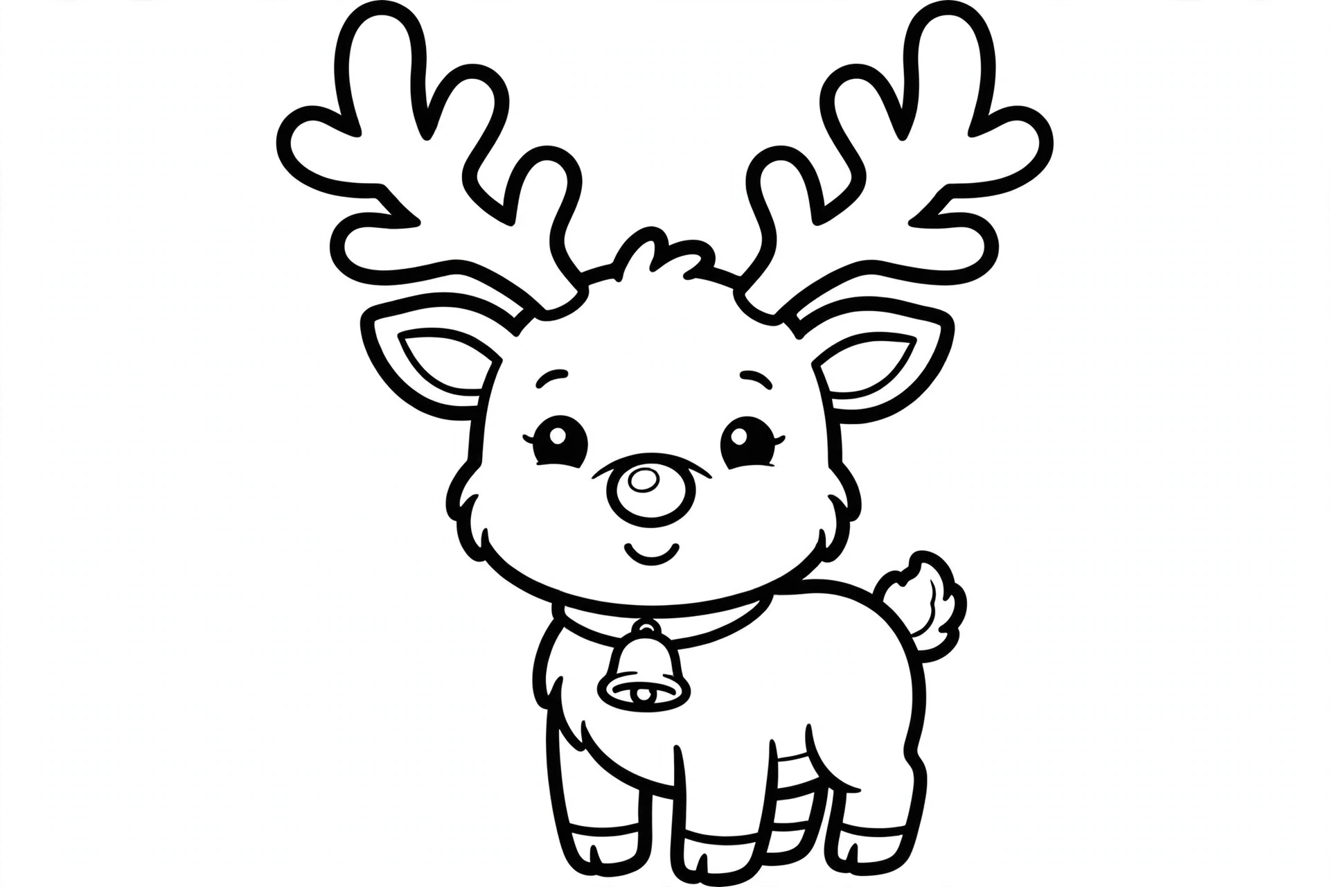 Reindeer Coloring Page — free printable black and white coloring page for kids