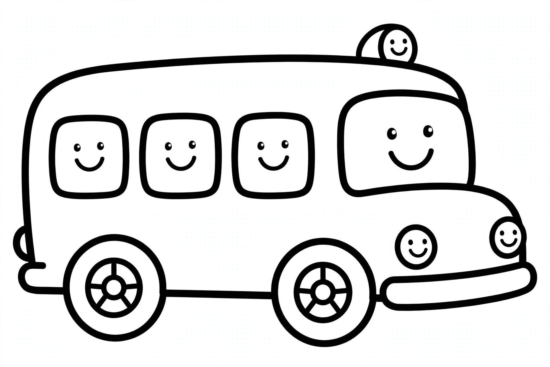 School Bus Coloring Page — free printable black and white coloring page for kids