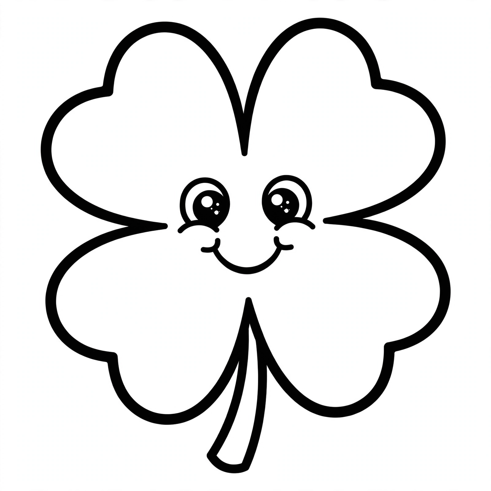 Shamrock Coloring Page — free printable black and white coloring page for kids