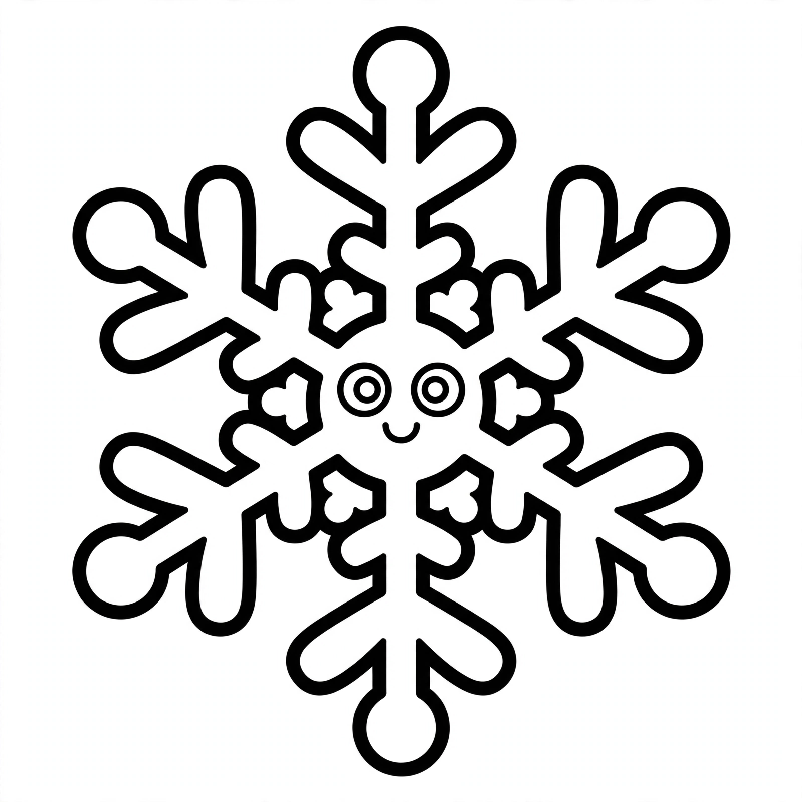 Snowflake Coloring Page — free printable black and white coloring page for kids
