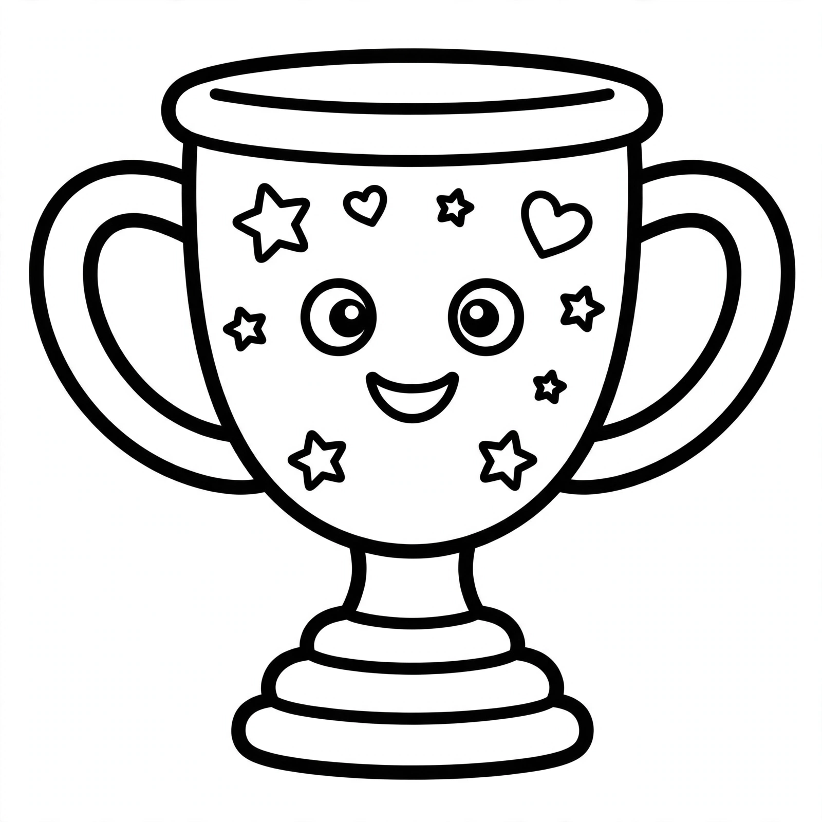 Trophy Coloring Page — free printable black and white coloring page for kids