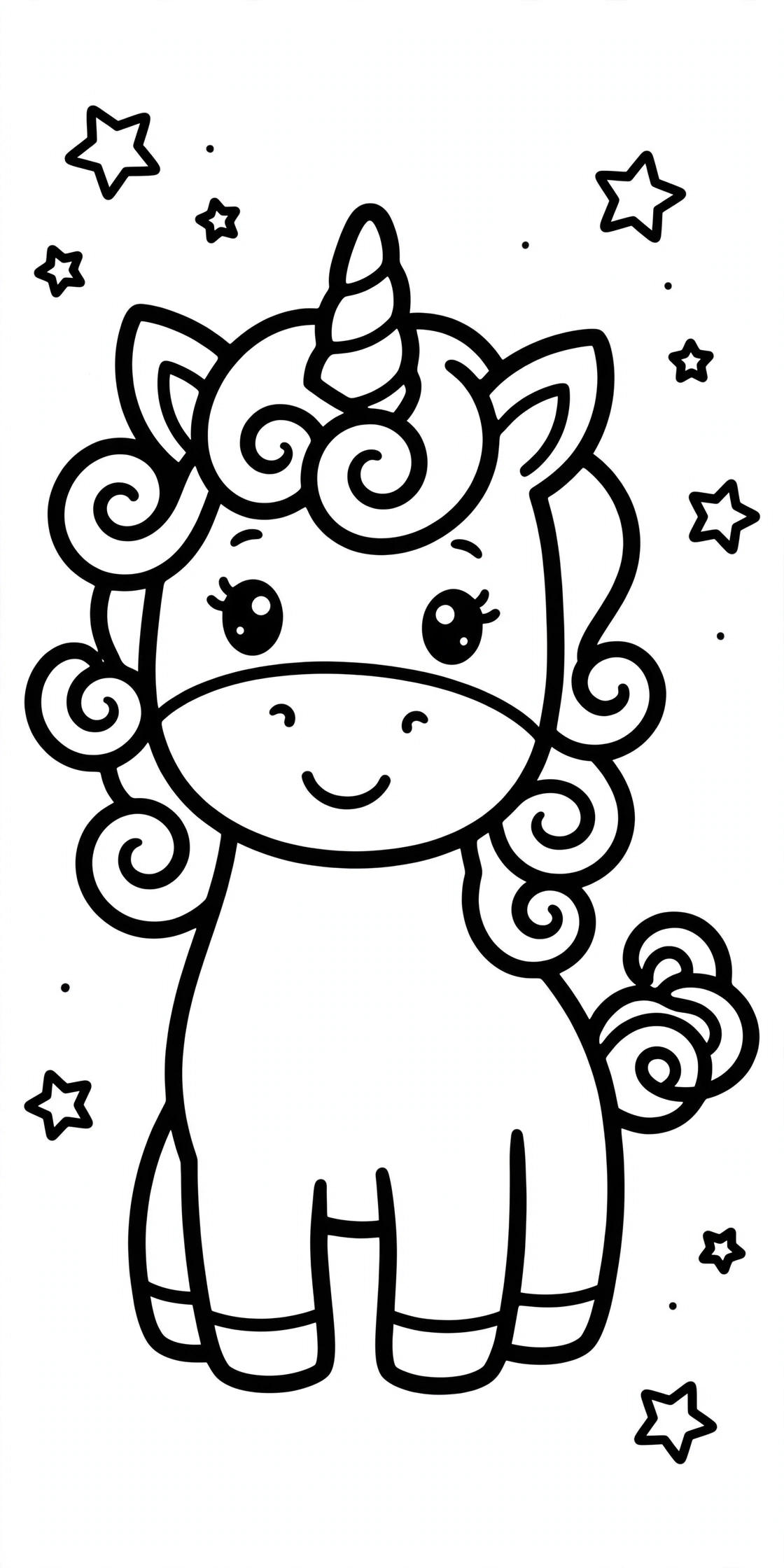 Unicorn Coloring Page — free printable black and white coloring page for kids