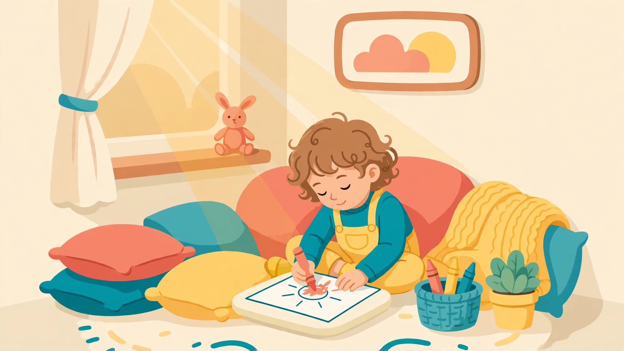 Coloring Pages for Calm-Down Time: A Gentle Routine That Works — illustration