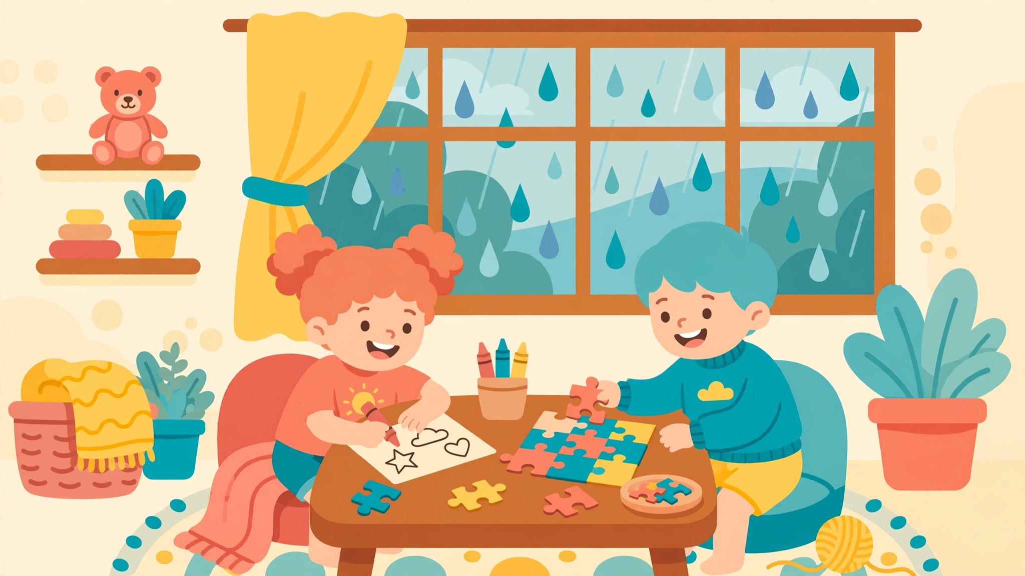 Rainy Day Activities for Kids at Home: A Whole Afternoon of Printable Fun — illustration