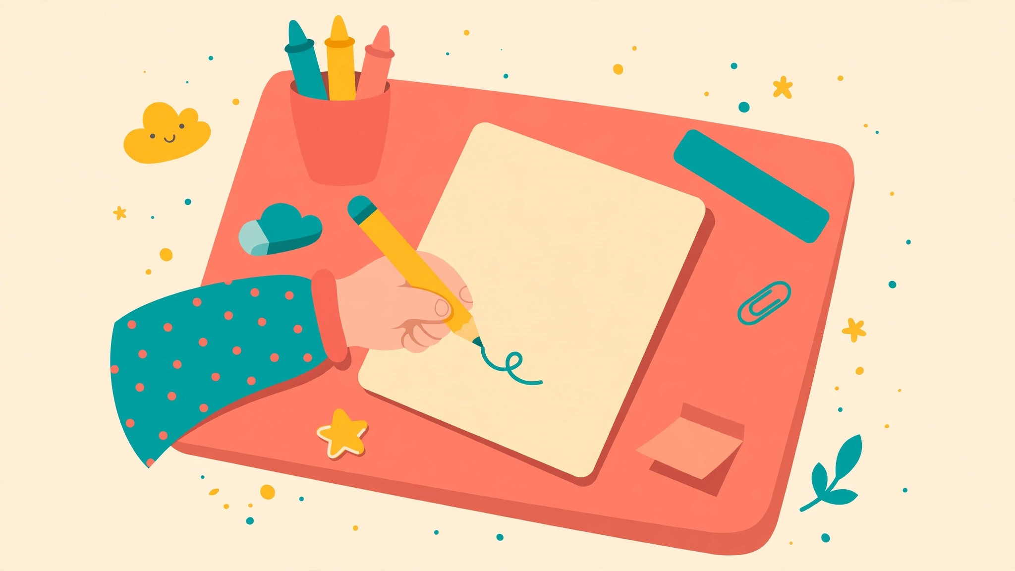 Writing Tips for Left-Handed Kids (From Paper Angle to Pencil Grip) — illustration